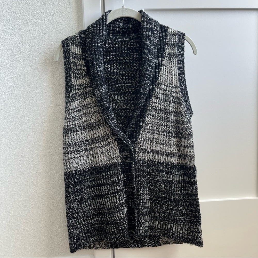 Black and White Knit Vest